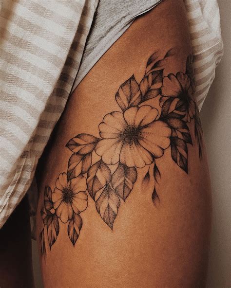 around the thigh tattoos|unique side thigh tattoo ideas.